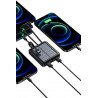 Mini power bank solaire 20 000 mAh avec cables integres Lightning...