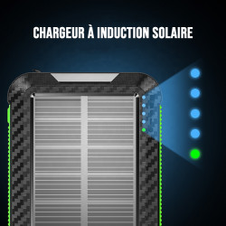 Power bank solaire portable 20 000 mAh avec prises integrees...