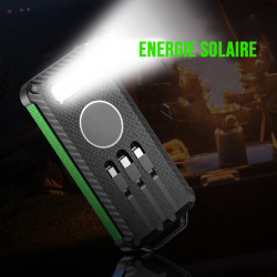 Power bank solaire portable 20 000 mAh avec prises integrees...