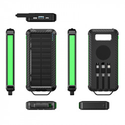 Power bank solaire portable 20 000 mAh avec prises integrees...