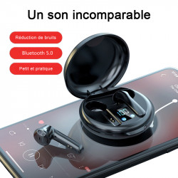 Ecouteurs Bluetooth V5.0 sans fil - Noir