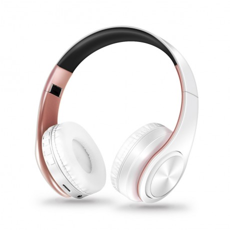 Casque audio Bluetooth - Blanc & rose or
