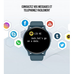 Montre intelligente Bluetooth a ecran rond 1,3 pouces avec suivi...