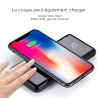 Power Bank a induction sans fil QI 10000 mAh - Verre trempe