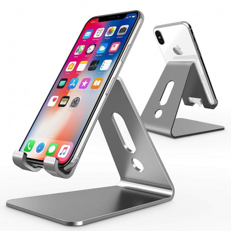 Support horizontal pour smartphone et tablette en Aluminium - Argent