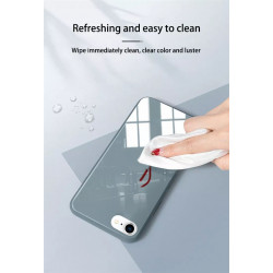 Coque de protection arriere en verre trempe liquide pour iPhone...