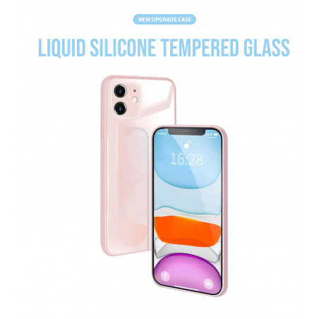 Coque de protection arriere en verre trempe liquide pour iPhone 12...
