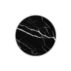 Chargeur a induction sans fil avec indicateur LED argent - Marbre noir