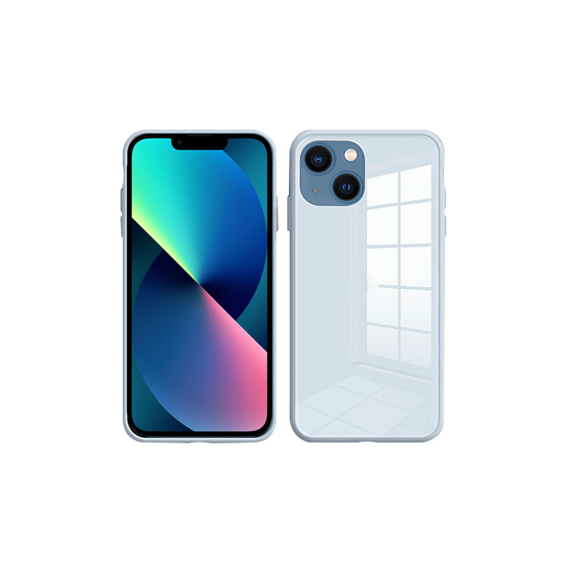 Coque de protection arriere en verre trempe liquide pour iPhone 13...