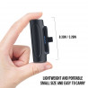 Mini power bank sans fil 5000mAh avec lampe de poche - Noir