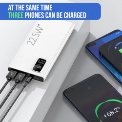 Power bank portable de haute capacite 20000mAh - Blanc
