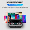 Ecouteurs stereo sans fil Bluetooth 2000mAh - Noir