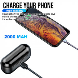 Ecouteurs stereo sans fil Bluetooth 2000mAh - Noir