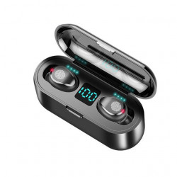 Ecouteurs stereo sans fil Bluetooth 2000mAh - Noir