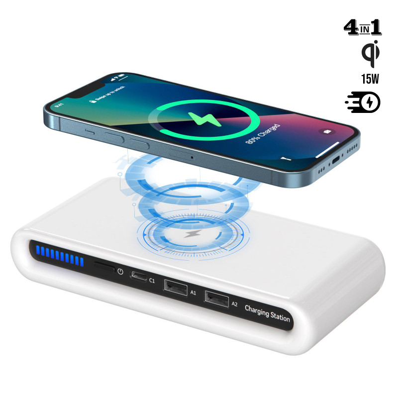 Station de charge rapide USB 4 en 1 multi - fonction avec chargeur...