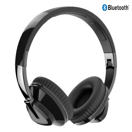 Casque stereo sans fil Bluetooth pliable - Noir