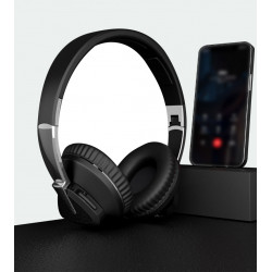 Casque stereo sans fil Bluetooth pliable - Noir
