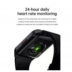 Montre Bluetooth connectee multi fonctions - Silicone noir