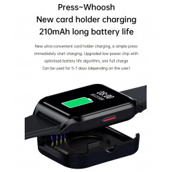 Montre Bluetooth connectee multi fonctions - Silicone noir