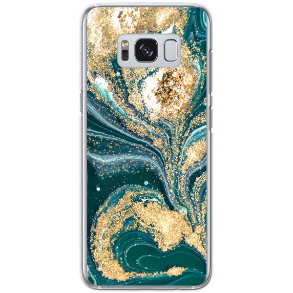 Jinghaush Compatible avec Samsung Galaxy A70 Coque Marbre Motif Brillante Glitter Ultra Mince Souple TPU Silicone Fille Femme Housse Etui de Protection Anti Scratch Bumper Case,Vert 
