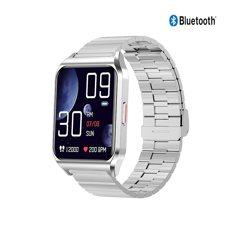 Montre Bluetooth connectee multi fonctions - Acier argent