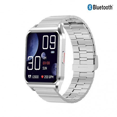 Montre Bluetooth connectee multi fonctions - Acier argent