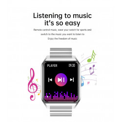 Montre Bluetooth connectee multi fonctions - Acier argent