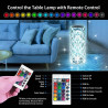Cylindre decoratif en cristal avec lampe LED 16 couleurs changeantes