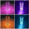 Cylindre decoratif en cristal avec lampe LED 16 couleurs changeantes