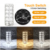 Cylindre decoratif en cristal avec lampe LED 16 couleurs changeantes