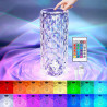 Cylindre decoratif en cristal avec lampe LED 16 couleurs changeantes