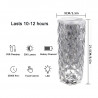 Cylindre decoratif en cristal avec lampe LED 16 couleurs changeantes