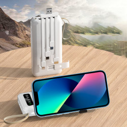 Power bank solaire portative 30 000mAh avec 4 cables de charge...