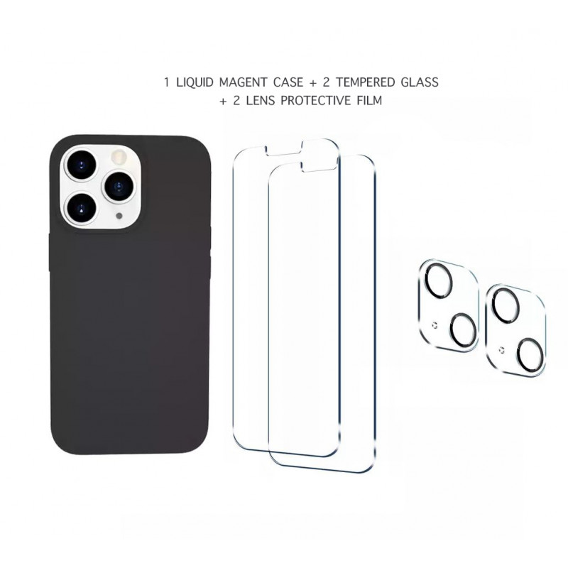 Pack iPhone 14 PRO : 2 vitres avant en verre trempe + 2 vitres...