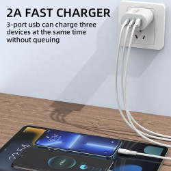 Prise secteur rapide 40W 2 ports PD + USB QC3.0