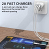 Prise secteur rapide 40W 2 ports PD + USB QC3.0