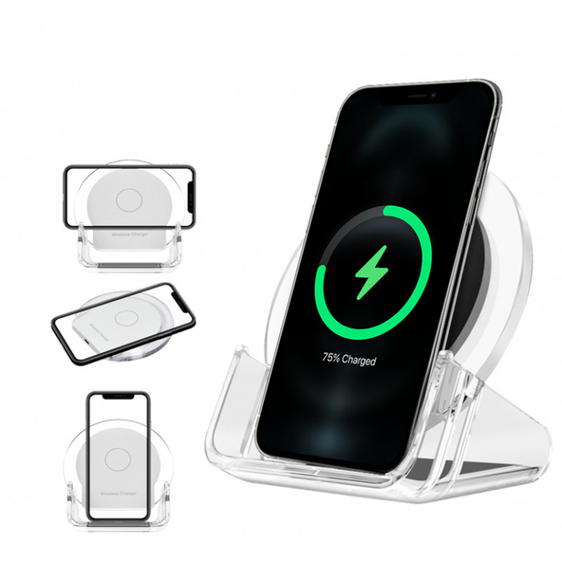 Support de charge sans fil transparent Qi 15W