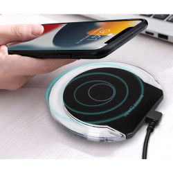 Support de charge sans fil transparent Qi 15W