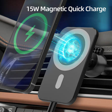 Support voiture pour mobile avec chargeur de telephone sans fil ...