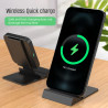 Support de charge sans fil Qi 2 en 1 detachable et flexible