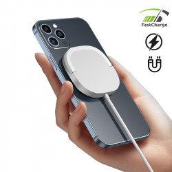 Support de charge rapide sans fil Qi pliant avec fixation magnetique