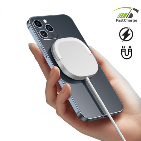 Support de charge rapide sans fil Qi pliant avec fixation magnetique