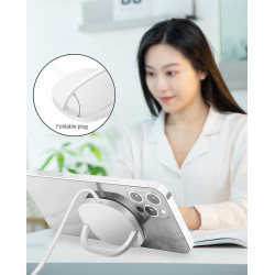 Support de charge rapide sans fil Qi pliant avec fixation magnetique