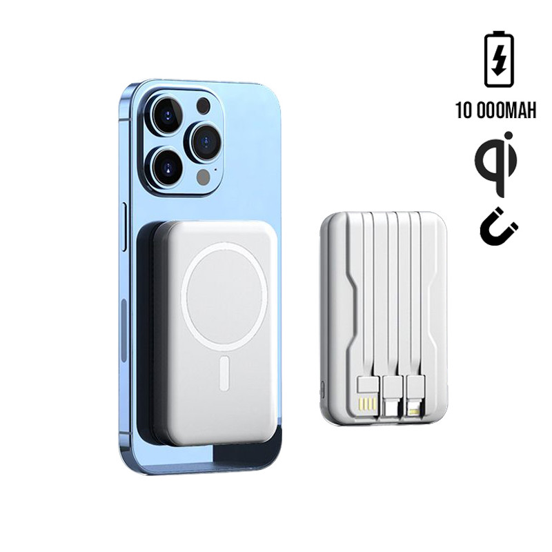 Power bank portable et magnetique avec charge sans fil 10 000mAh ...