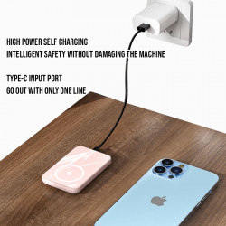 Mini power bank portable et magnetique avec charge sans fil 10...