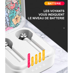 Ecouteurs stereo Bluetooth 5.0 sans fil avec appels binaural et...