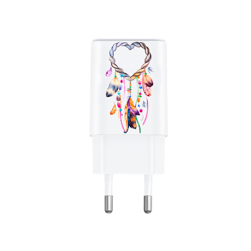 Prise de charge murale USB pour mobile blanche - Attrape reve c ur