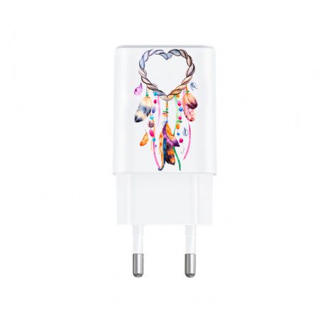 Prise de charge murale USB pour mobile blanche - Attrape reve c ur