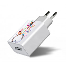 Prise de charge murale USB pour mobile blanche - Attrape reve c ur