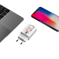 Prise de charge murale USB pour mobile blanche - Attrape reve c ur